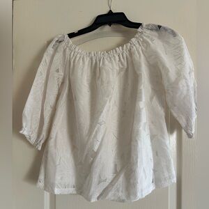 White floral print lace with white lining. Sweet Rain brand size Small